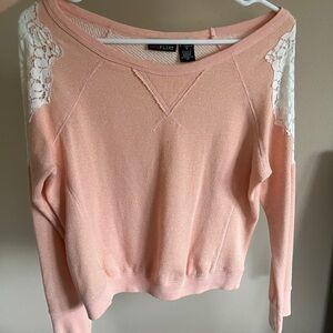Blush Sweater with Lace Details